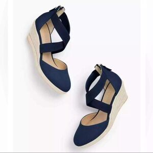 Talbots Lyndsey Espadrilles Wedges Size 7 Preppy chic coastal classy